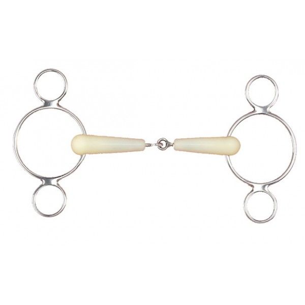 Happy Mouth Pessoa 2-Ring Ribbed Jointed Mouth Gag Bit 