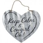 Keep Calm Cowgirl Heart Sign- 20"