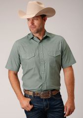 ROPER Men's S/Sleeve Snap Shirt - Sage