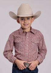 Roper Boys Red Floral Print Shirt