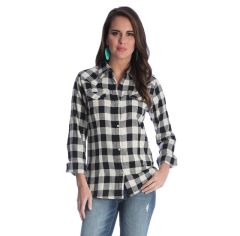 Wrangler Lds Fashion Top - Assorted Plaid Flannel