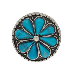 Turquoise Flower Concho 1-1/4"