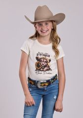 Girl's Sunflower Calf Print Tee