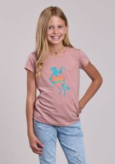 Roper Girl's Cowgirl Power Tee - Pink