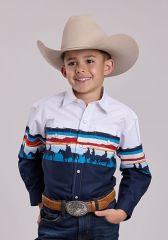 Roper Boy's Sunset Border Shirt