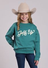 Roper Girls Knit Sweatshirt - Turquoise