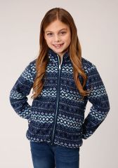 ROPER Kids Fleece Jacket - Blue Print