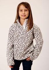 ROPER Girl's Fleece Pullover - Leopard