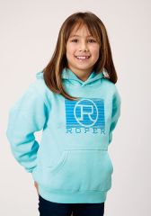 ROPER Girl's Logo Hoodie - Aqua