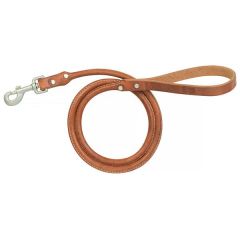 Harness Leather Rolled Dog Leash 4'