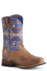 ROPER KIDS BLUE AZTEK - LTHR SOLE