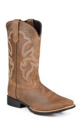 Roper Women's Beige Oiled Suede Square Toe