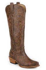 ROPER Lds Tall Shaft Faux Lthr Snip Toe - Brown