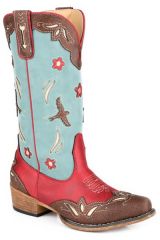 ROPER Lds Faux Multi Coloured Snip Toe