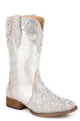 ROPER Lds Silver Sparkle Sqr Toe