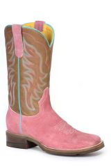 Roper Women's Boot Pink Suede Brown Shaft