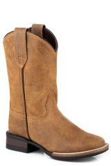 ROPER Youth Tan Suede Sqr Toe Boot