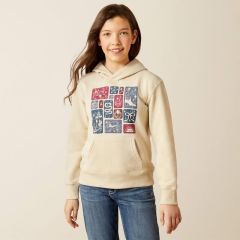 Ariat Girls Oyster Grey Western Blocks Sweater