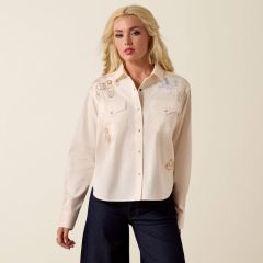 ARIAT Ashville Embroidered Snap Shirt - Sea Salt