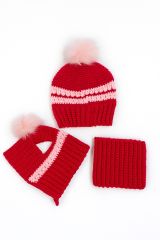 Tilly's Treasures 3Pc Crochet Set - Hot Pink/Light Pink