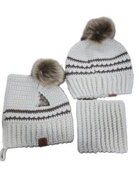 Tilly's Treasures 3Pc Crochet Set - Off White/Brown