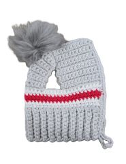 Tilly's Treasures Mini Crochet Bonnet - Grey/Red/White
