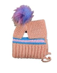 Tilly's Treasures Mini Crochet Bonnet - Peach/Blue/Pink