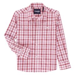 Boys Wrangler® Wrinkle Resist Long Sleeve Shirt - Red 