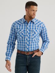 Wrangler® 20X® Long Sleeve Shirt - Blue Plaid 