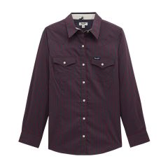 Wrangler Retro® Snap Shirt - Burg/Grey