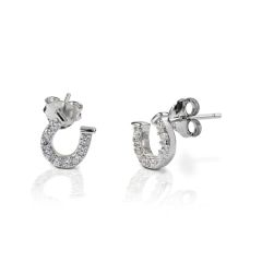 Kelly Herd Clear Horseshoe Earrings 