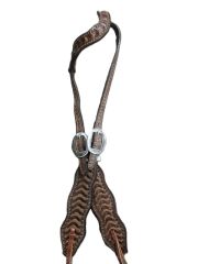 Alamo One Ear Headstall With Stamped Leather