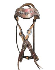 Alamo Browband Headstall With Metallic Marble Leather And Dots