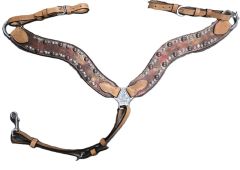 Alamo Breastcollar Metalic Leather With Dots and Crystals