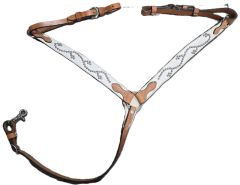 Alamo Breastcollar White Leather With Dots