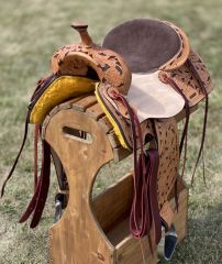 Dale Rodrigez Floral Tooled Barrel Saddle 1580