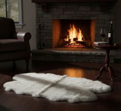 4 Piece Ivory Quilted Back Sheepskin