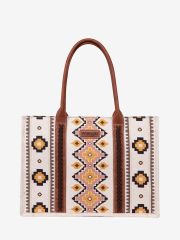 Wrangler Southwestern Dual Sided Canvas Tote - Coffee