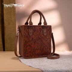  Trinity Ranch Floral Tooled Collection Tote/Crossbody