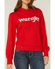 Women's Wrangler Retro Kabel Logo Hoodie - Red