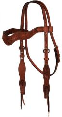 Wide Brow Floral Headstall with Reins