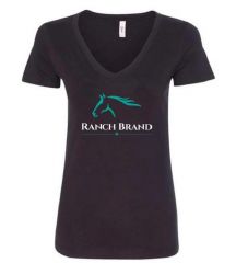Ranch Brand Horse Head Tee Blk & Tq