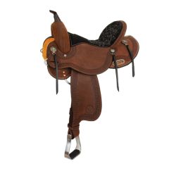 Circle Y Cloverleaf Barrel Saddle - Heavy Oil
