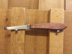 Kopper Tools Wooden Narrow Left Hoof Knife - Stainless Steel blade