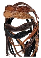 Wickett and Craig Floral Tooled Headstall 