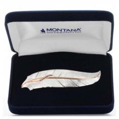 Montana Silver Rose Gold Accent Feather Barrett 