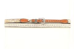Twister 3/8 Calf Hair Hatband - White
