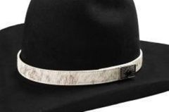 3D Hatband 3/4 Calf Hair Black Stone