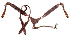 Floral Tooled Headstall and Breastcollar Set