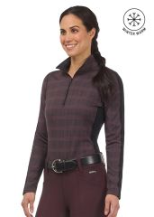 Kerrits Stretch Plaid Quarter Zip Top - Black Plaid